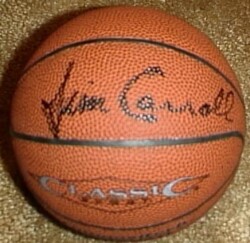 Miniature Basketball Signed by Jim Carroll