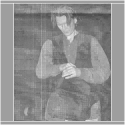 Jim Carroll at Bowling Green State University - February 1996
This photo from the BG News that accompanied the review of the performance.
Photo by Hideki Kobayashi