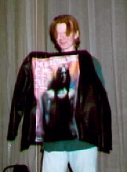 one guy at the BGSU show One guy at the show was wearing a leather jacket with a picture of the cover from The Basketball Diaries airbrushed on the back. The photo shows Jim holding the coat.