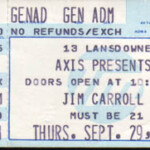 The Paradise (Boston, MA), 29 September 1988 - Ticket Stub belonging to J. Matthew Martin
