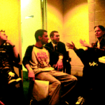 Jim Carroll backstage at Massachusetts College of Art,
Boston, MA, 9 May 1998 - Photographs by Jaime Beebe