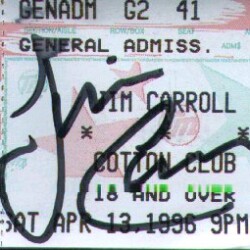Cotton Club (1996) - Autographed Ticket Stub - Jerry Leveillee