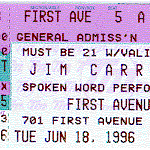 Ticket Stub - First Avenue (Minneapolis, MN) 18 June 1996 - LaVerne Kreklau