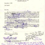 "Valentine" Limited Edition (1996) - Jim Carroll's Original Submission on Letter from Editors