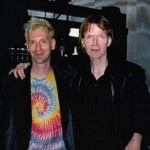 Jim Carroll with T.J. Richter at Y-Not II, Milwaukee, WI 5/7/1999 - Photo by Doug Krimmer
T.J. Richter, a performance artist (and literally a rocket scientist by training) organized the Y-Not II show.