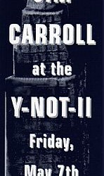 Ticket Stub - Jim Carroll at Y-Not II, Milwaukee, WI 5/7/1999