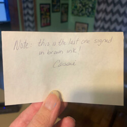 River Jordan - Last Autograph in Brown Ink - Timothy Johnson - Note from Cassie River Jordan - Last Autograph in Brown Ink - Timothy Johnson - Note from Cassie