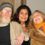 Jim, Me and Linda / JC, Missy Leendah and moi meet at Balducci's.
Linda Montano "is a very famous performance artist and former nun and one of my mentors. She stayed at my place about a year ago when she came in for a show she was in at the Guggenheim. The next morning I took her to Balducci's so she and Jim, these two great Catholics, could meet. She also channels Mother Theresa and when she met Jim, she arrived in that mode. She blessed Jim and he took it very seriously. I felt blest just to be there." - Veronica Vera (Jim Carroll's next-door neighbor in Chelsea) Jim, Me and Linda / JC, Missy Leendah and moi meet at Balducci's. Linda Montano "is a very famous performance artist and former nun and one of my mentors. She stayed at my place about a year ago when she came in for a show she was in at the Guggenheim. The next morning I took her to Balducci's so she and Jim, these two great Catholics, could meet. She also channels Mother Theresa and when she met Jim, she arrived in that mode. She blessed Jim and he took it very seriously. I felt blest just to be there." - Veronica Vera (Jim Carroll's next-door neighbor in Chelsea)