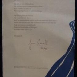 River Jordan (2001) - Broadside by Jim Carroll - signed & numbered River Jordan (2001) - Broadside by Jim Carroll - signed & numbered
