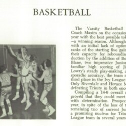 1967 Trinity School Yearbook - Varsity Basketball Story
