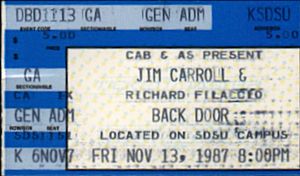 Ticket stub from 11/13/87