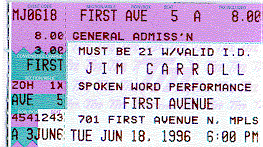 Ticket stub from 6/18/96